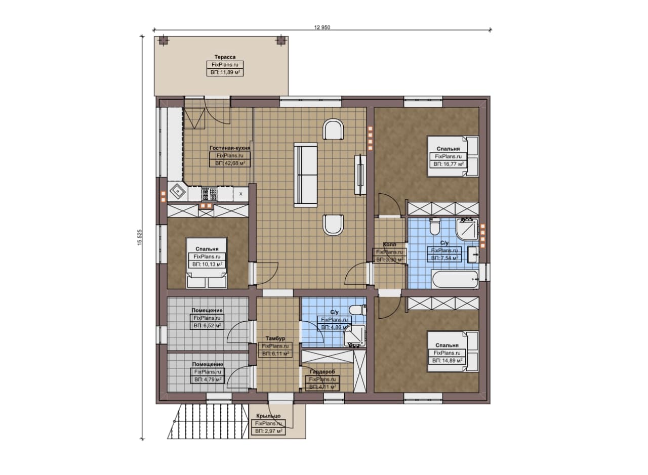 Планировка Двухэтажный дом F-9467