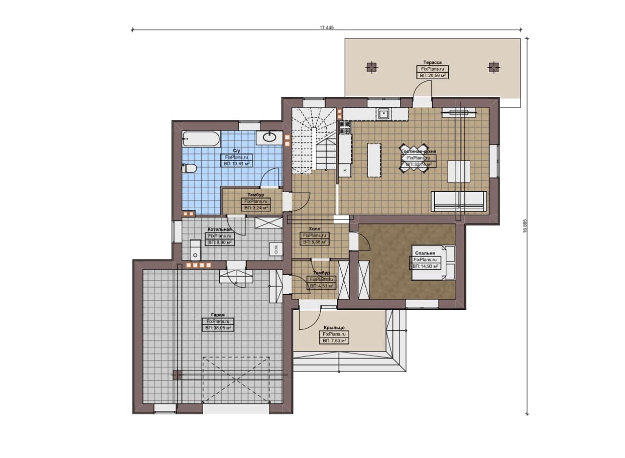 Планировка Двухэтажный дом F-9989