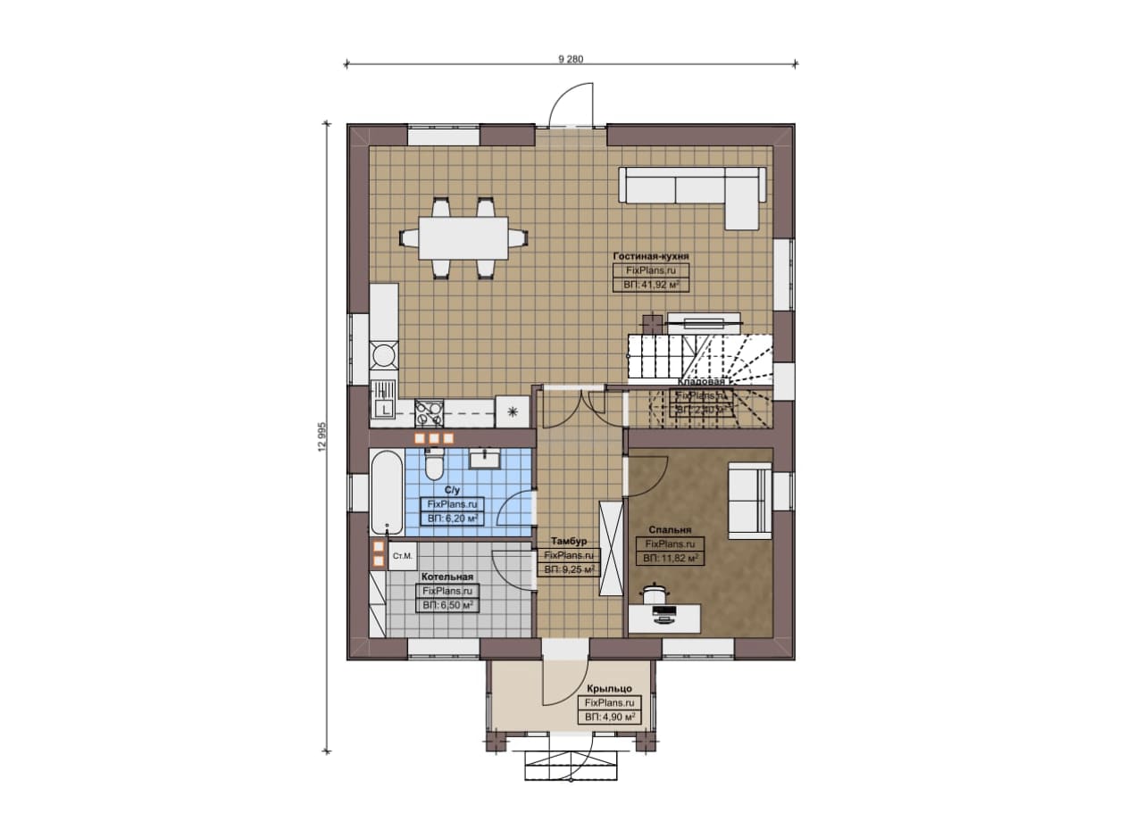 Планировка Двухэтажный дом F-12203