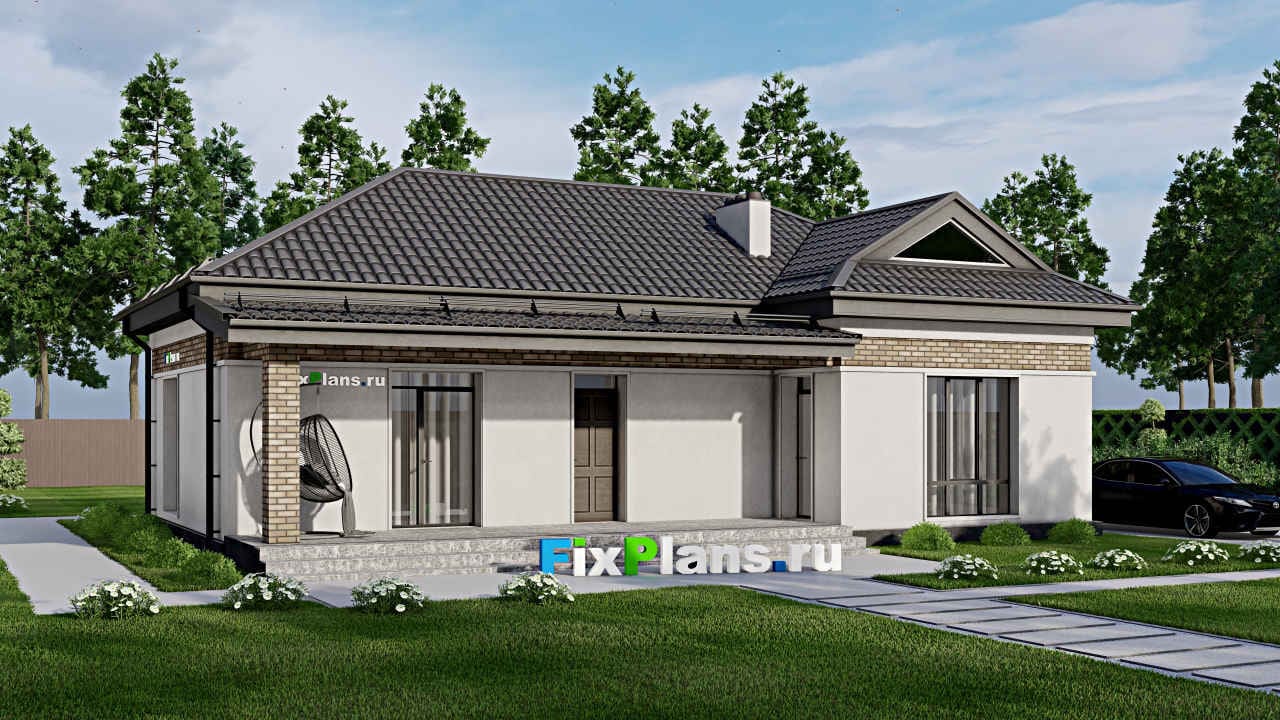Одноэтажный дом F - 2636 — фасад