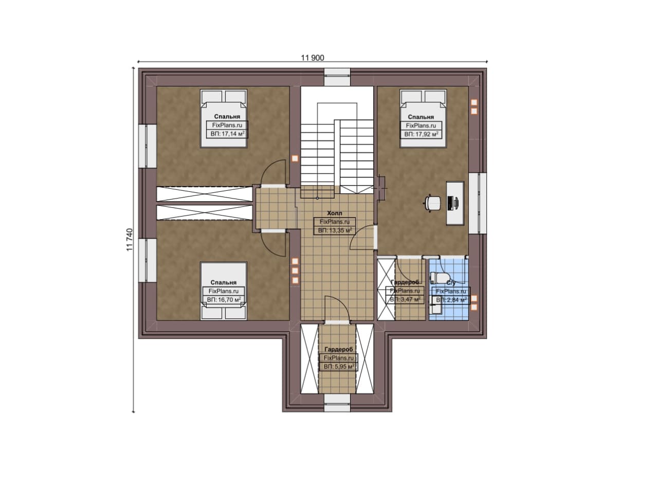 План мансардного этажа — проект F-5786